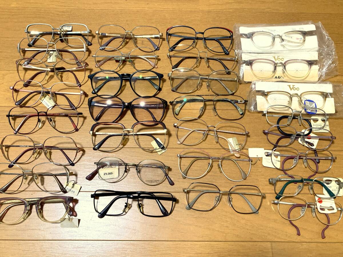 ビンテージ眼鏡 大量 まとめ 30本セット メタル セル フレーム 未使用含む ジャンク扱 メンズ レディース 子供 昭和 平成 レトロ A