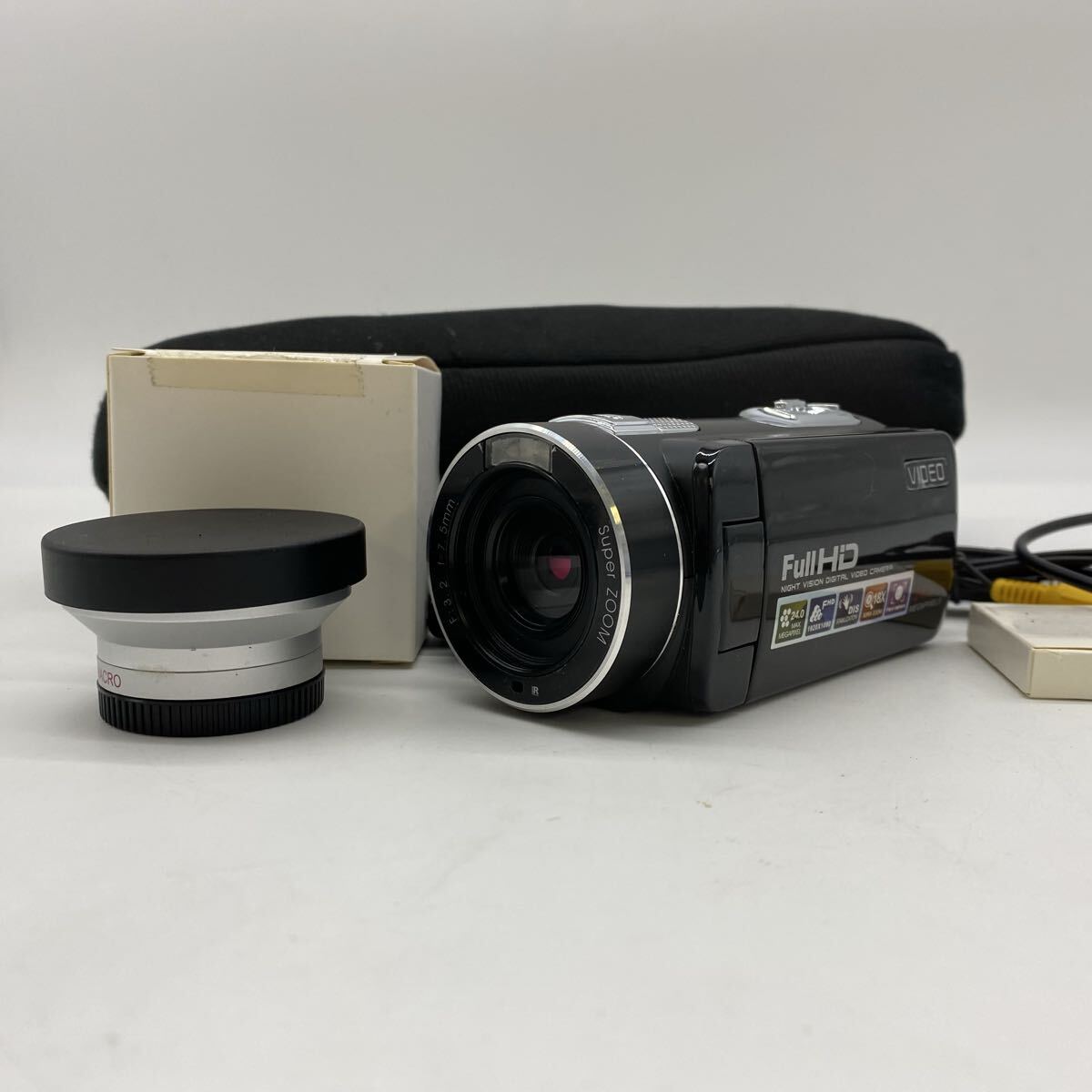 ◇◇【売り切り】Full HD デジタルビデオカメラ ナイトビジョン ビデオカメラ用 広角レンズ付き