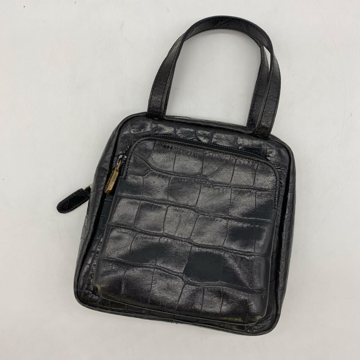 ▲【売り切り】FURLA/フルラ クロコダイル調 ハンドバッグ