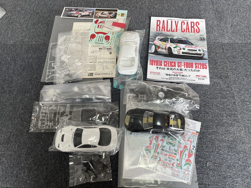 1/24タミヤ　セリカ　ＳＴ205　1995ツールドコルス仕様製作途中　部品取りＳＴ185セリカ2台　とラリーカーズ　ＳＴ205セリカ