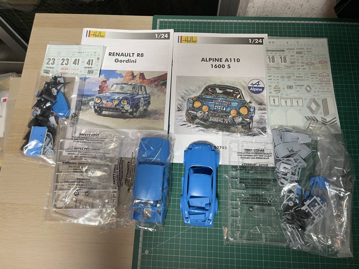 エレール1/24　ルノーＲ8ゴルディーニ+Ａ110　1600ＧＴ ラリー仕様　2台セット　箱なし