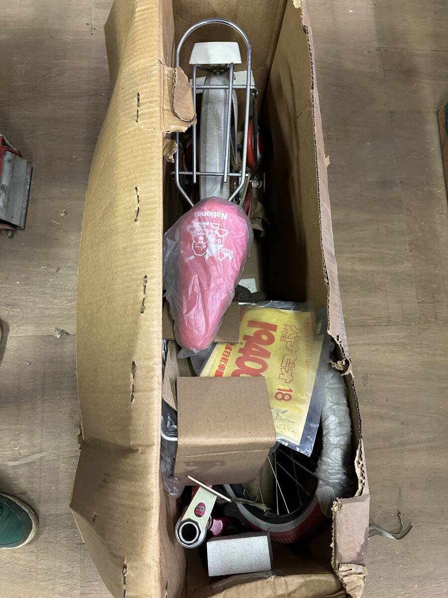ナショナル 自転車 子供用　新品　ピンク　昭和レトロ　長期保管品　パナピオ　18インチ　補助輪付き