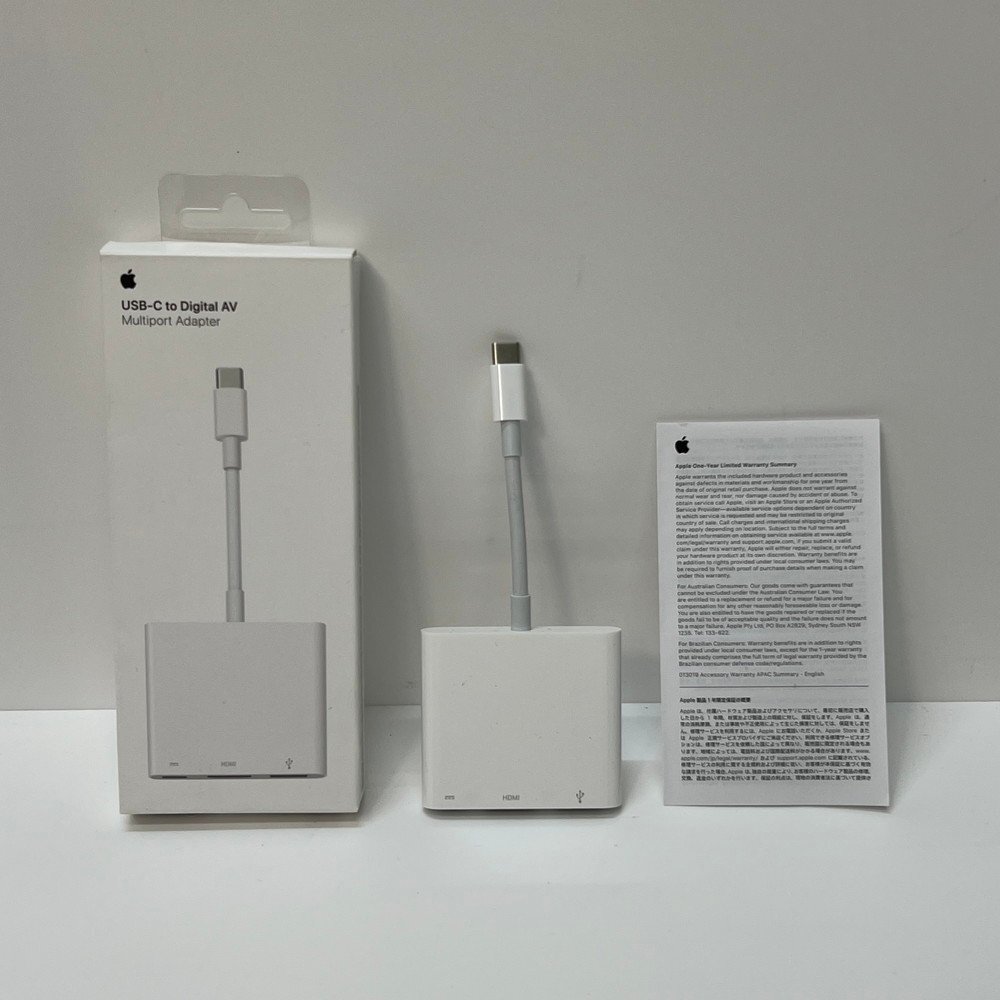 【6PM021】1円スタート Apple アップル USB-C Digital AV Multiport アダプター MUF82ZA/A A2119 動作確認済み 純正品 箱付き 現状品