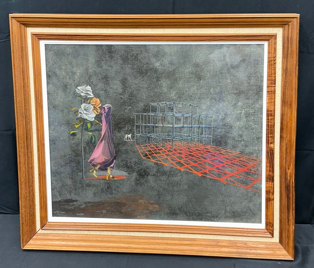 【江】林敬二『蝕』油彩 模写 サイン有 10号 約58.5cm×65cm 古美術品(絵画額装アートコレクション)AXZ2407 UTDBsnma OTfjkd