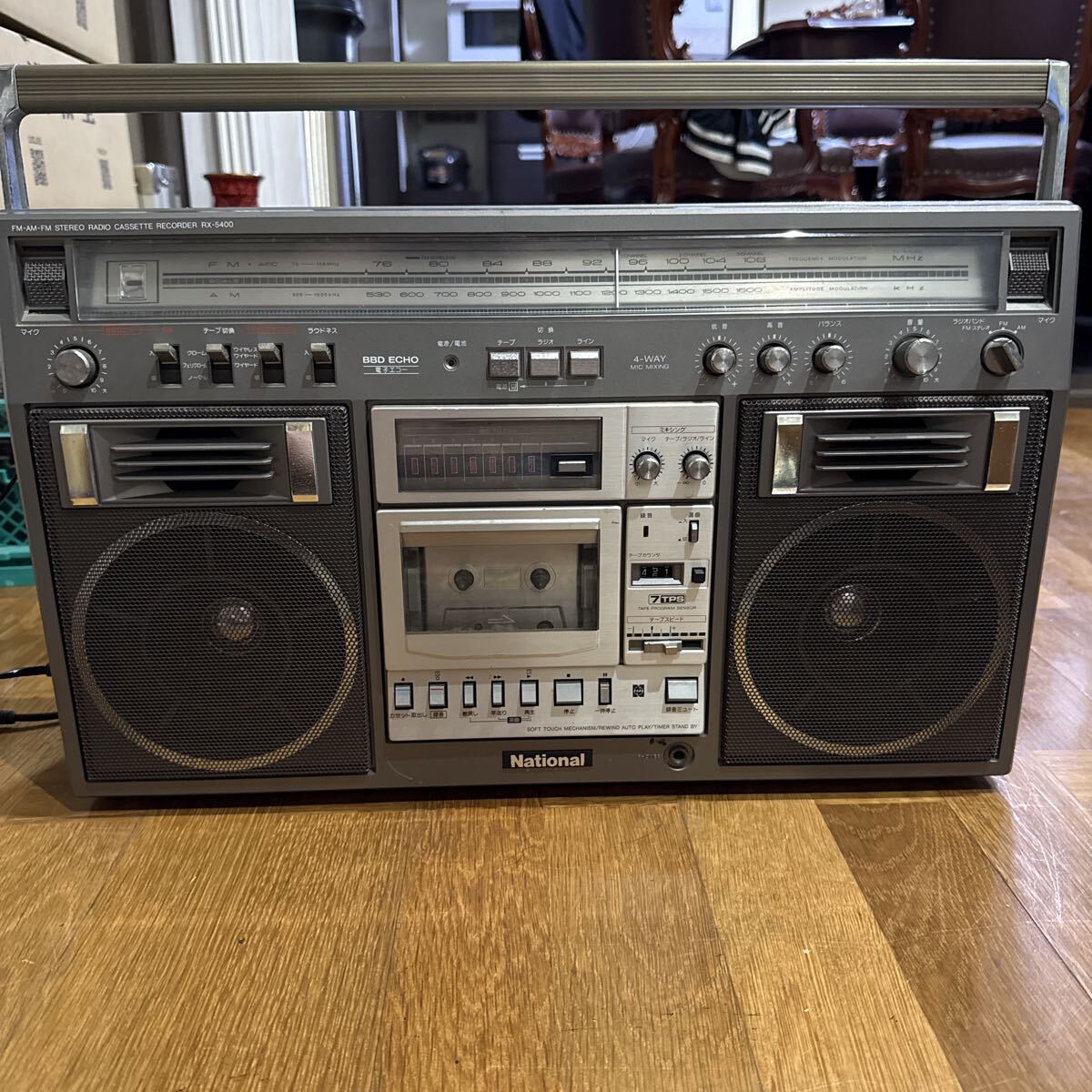 National RX-5400 FM/AM STEREO RADIO CASSETTE RECORDER 昭和レトロ