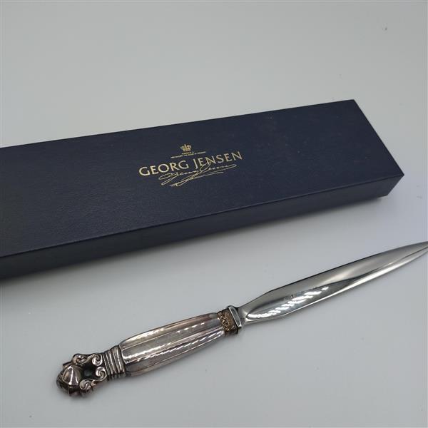 1円 出品 ジョージジェンセン スターリング ペーパーナイフカトラリー レターオープナー 箱付き 総重量49.5ｇ シルバー SV925 20375