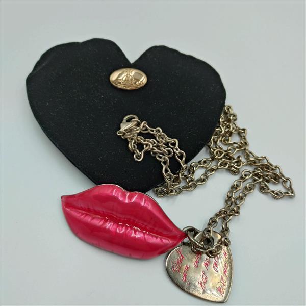 1円 出品 ヴィヴィアン ウエストウッド ネックレス Vivienne Westwood リップネックレス 袋付き シルバー系 バレンタイン限定品 20931