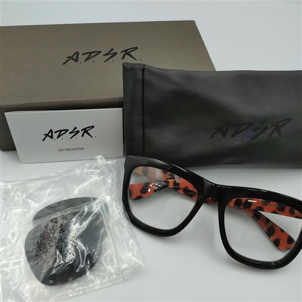 1円 出品 A.D.S.R エーディーエスアール ATKINS09 トラ柄 サングラス 眼鏡 替えレンズ付き メガネ ケース付 箱付 度なし 20934