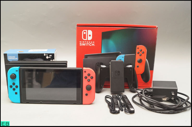 税込◆Nintendo Switch◆本体 HAC-001 2023年 通電・初期化済 任天堂 スイッチ おまけ(256GBSDカード・コントローラー)付-1503