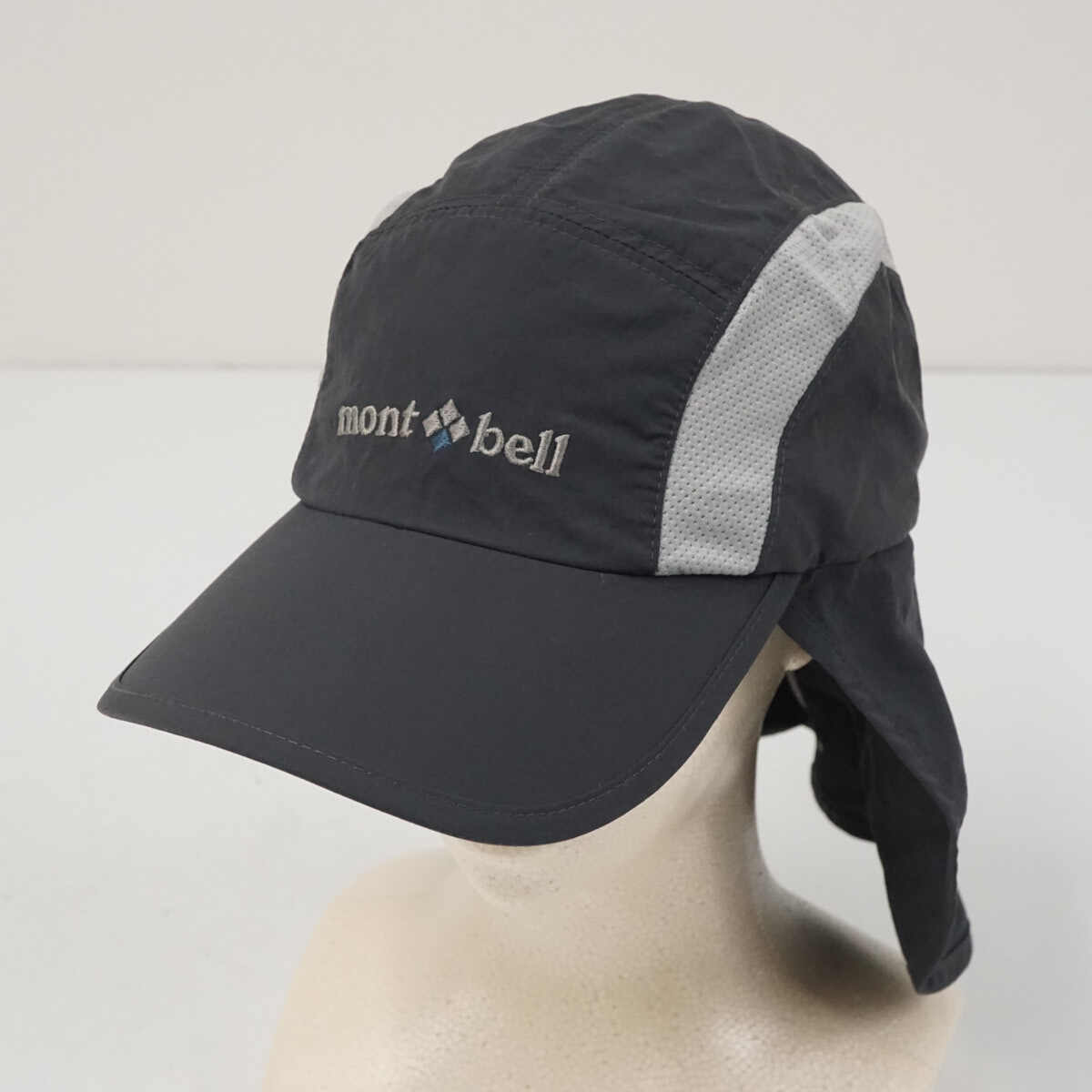 mont-bell モンベル サハラキャップ USED美品 スクリーン付き ダークグレー ＃1108383 アウトドア 登山 X9861