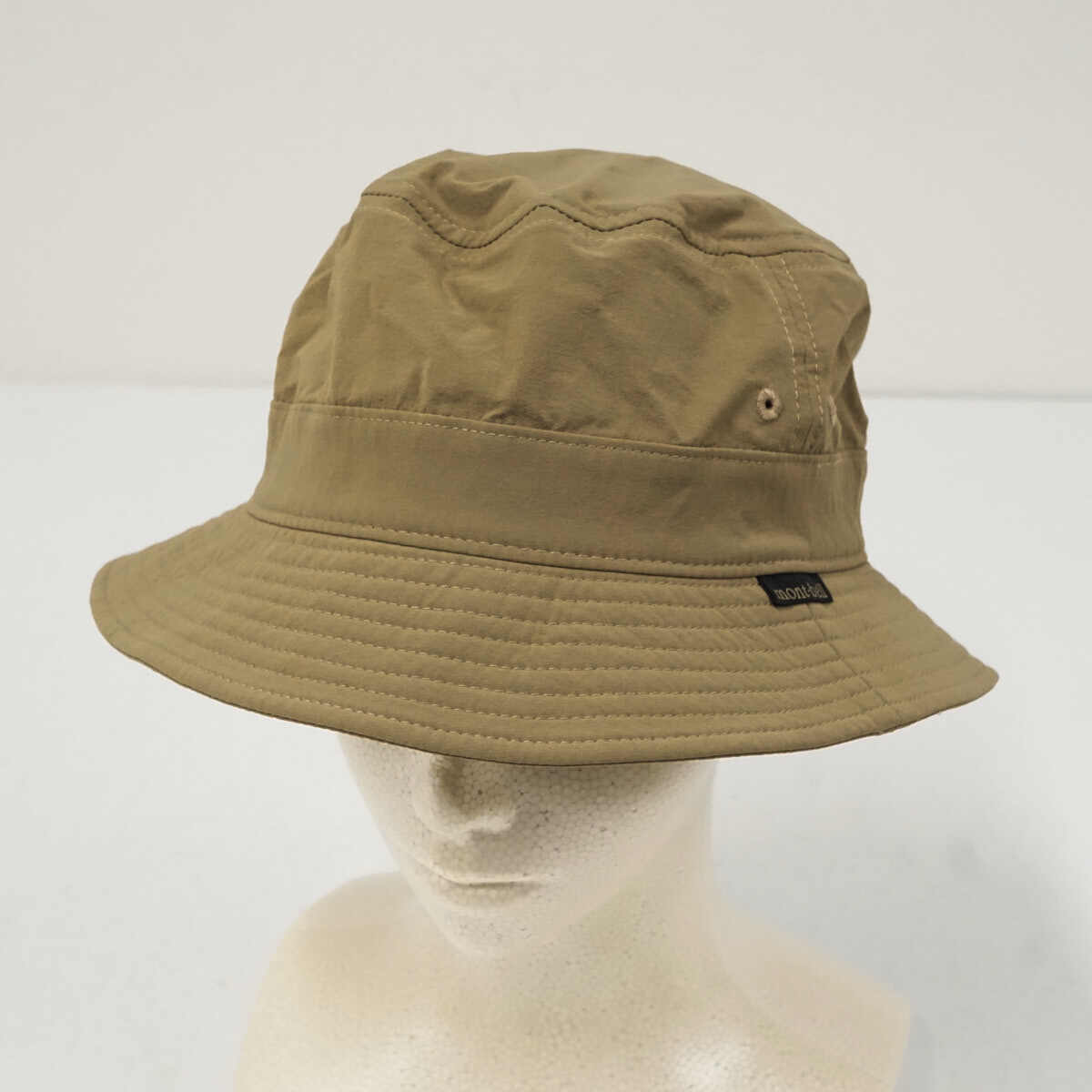 mont-bell モンベル ストレッチ O.D.ショートブリムハット USED美品 #1108827 M 撥水 タン ベージュ アウトドア 帽子 男女兼用 X9821
