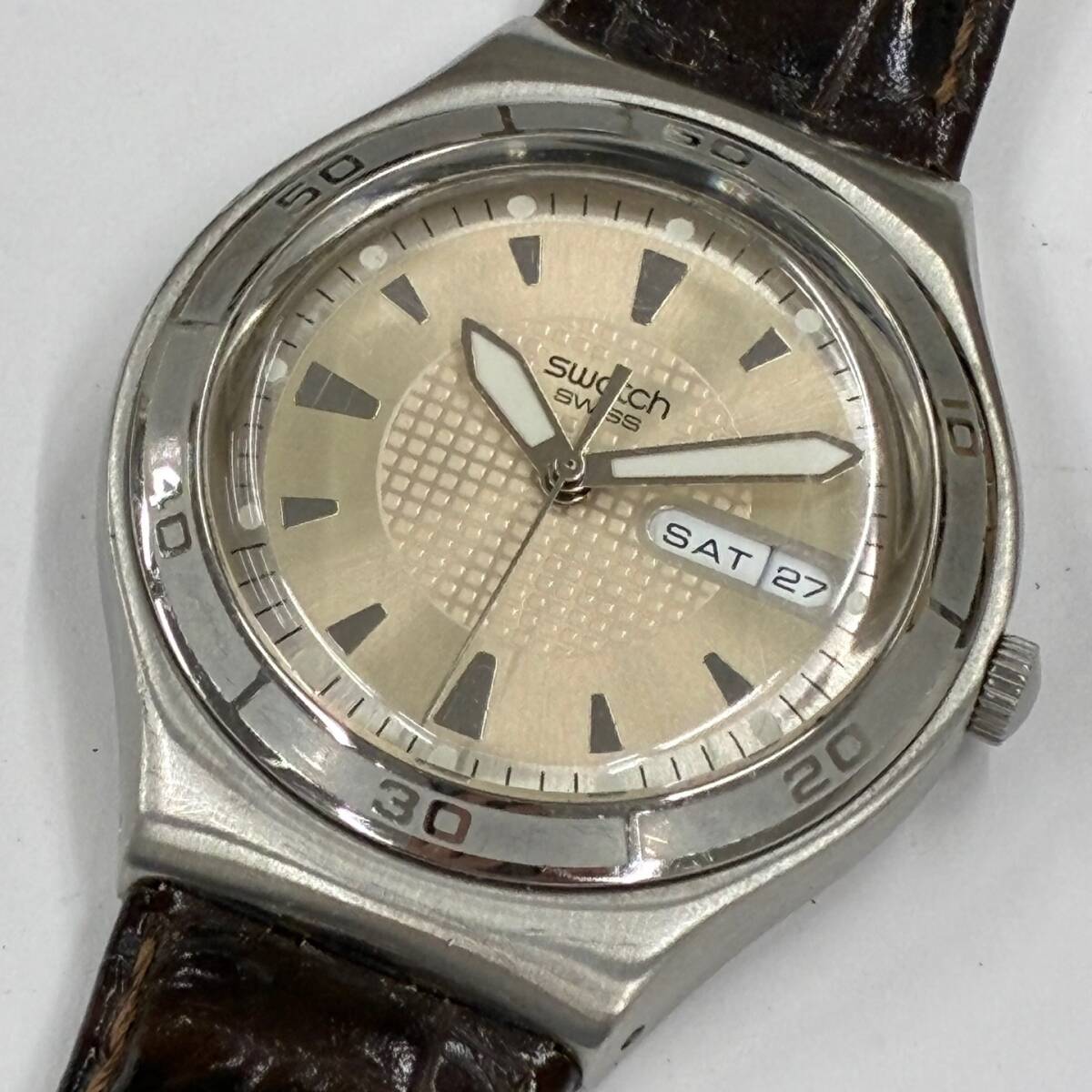 スウォッチ Swatch Ironyシリーズ Quarterman YGS738 腕時計 アイロニー クウォーターマン ウォッチ デイデイト ジャンク #31786A⑬