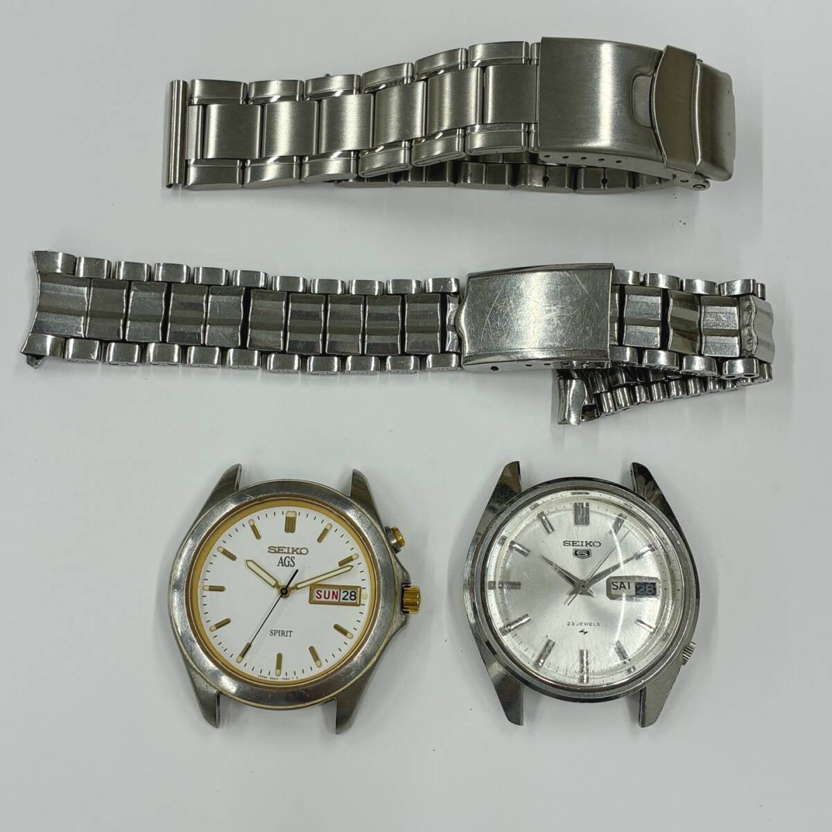 セイコー SEIKO セイコーファイブ 5126-8060 AGSスピリット 5M23-7A70 腕時計 2本 ウォッチ 時計盤 ベルト破損 ジャンク #52348⑩