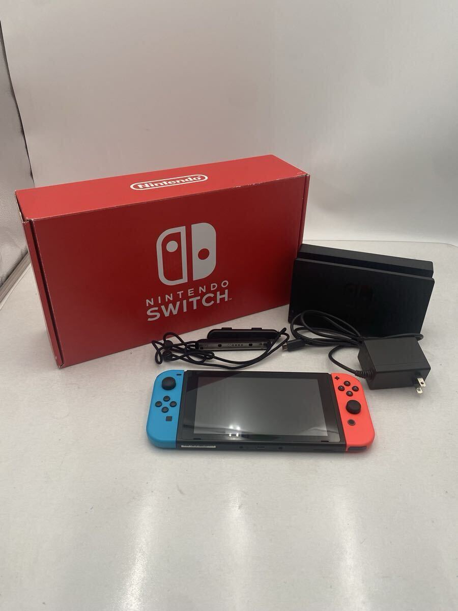 Y【500円スタート】Nintendo Switch HAC-001 ネオンレッド ネオンブルー ニンテンドー 任天堂 スイッチ 箱付き 初期化済み