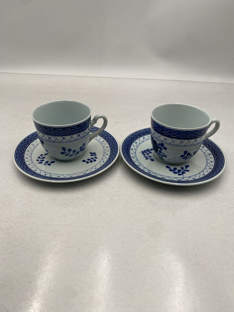 A【500円スタート】ROYAL COPENHAGEN トランクウェーバー カップ ソーサー セット 2客 ロイヤルコペンハーゲン ペア 食器 ティーカップ 皿