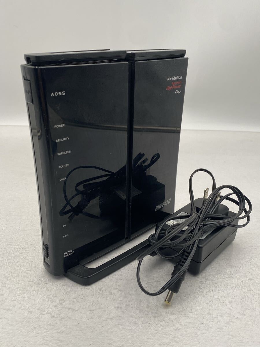 Y【500円スタート】BUFFALO Wi-Fiルーター WZR-HP-G302H ブラック バッファロー 無線LAN AirStation アダプター付き 本体のみ