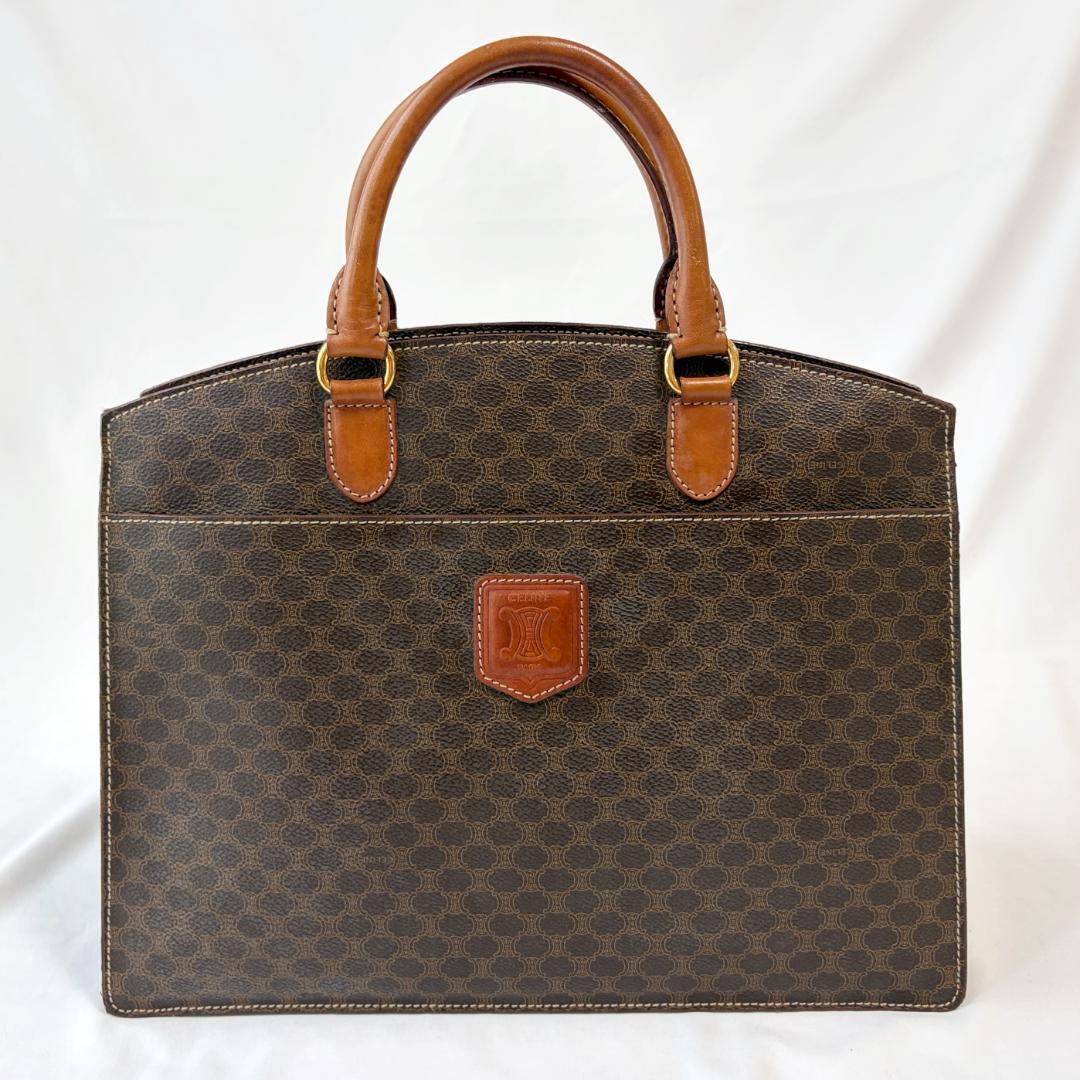 ■1円〜 ＜極美品!!＞■CELINE セリーヌ トートバッグ マカダム マカダム柄 普段使い お洒落 上品コーデ ブラウン 管:2605314