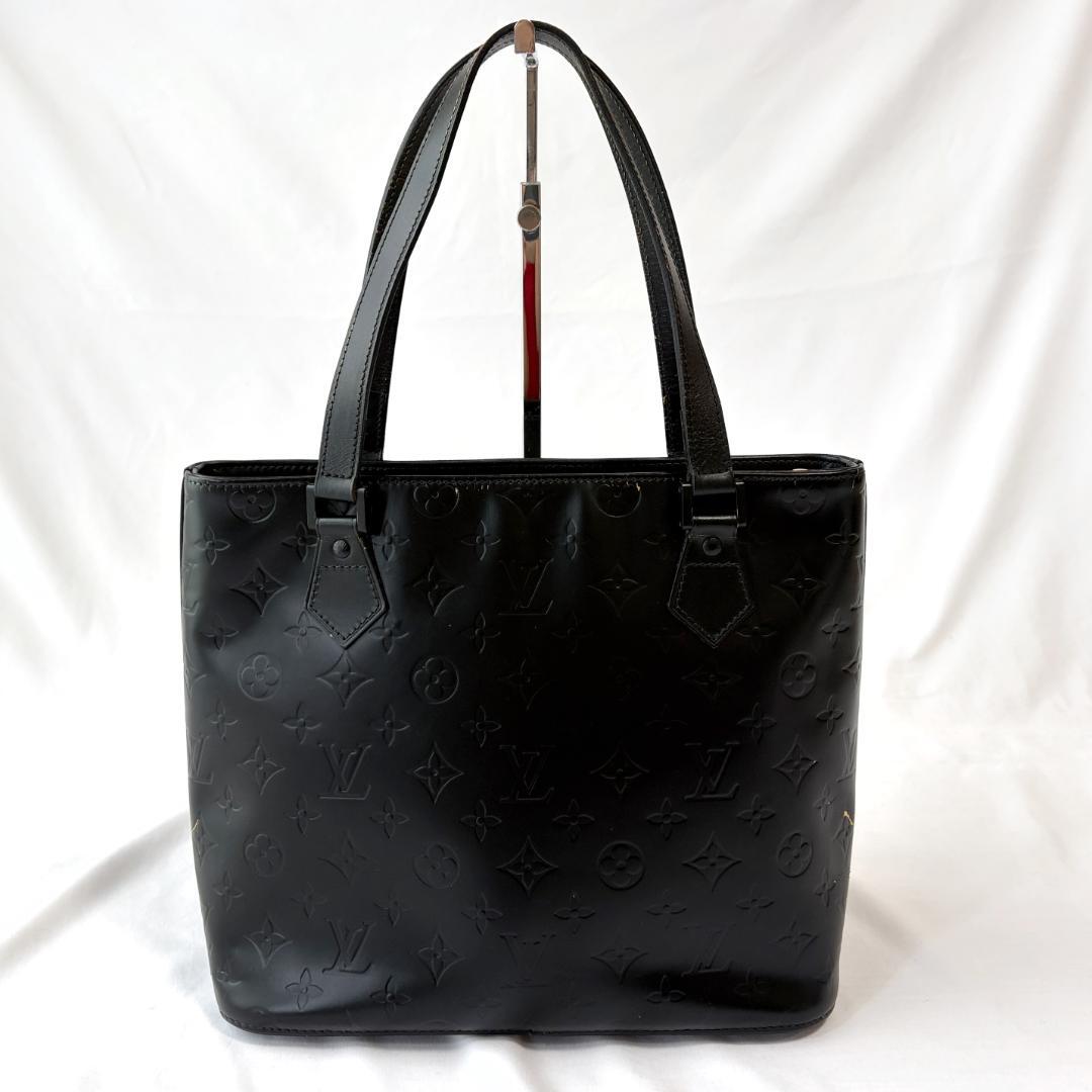 ■1円〜 ＜良品＞■LOUIS VUITTON ルイヴィトン モノグラム・ヴェルニ ヒューストン トートバッグ レザー ブラック 黒 管:2605335