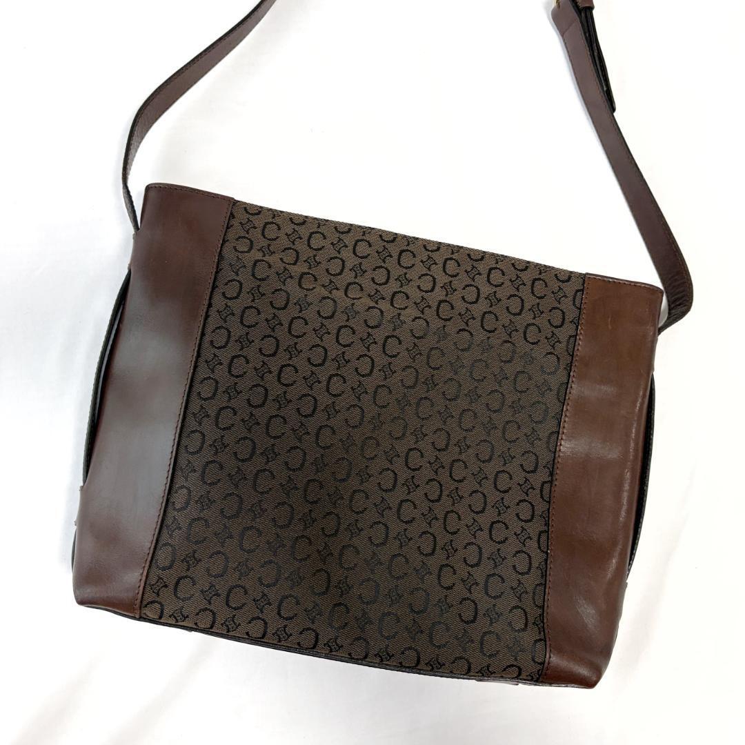 ■1円〜 ＜良品!!＞■CELINE セリーヌ Cマカダム ショルダーバッグ キャンバス/レザー 上品コーデ お洒落 ブラウン 管:2605329