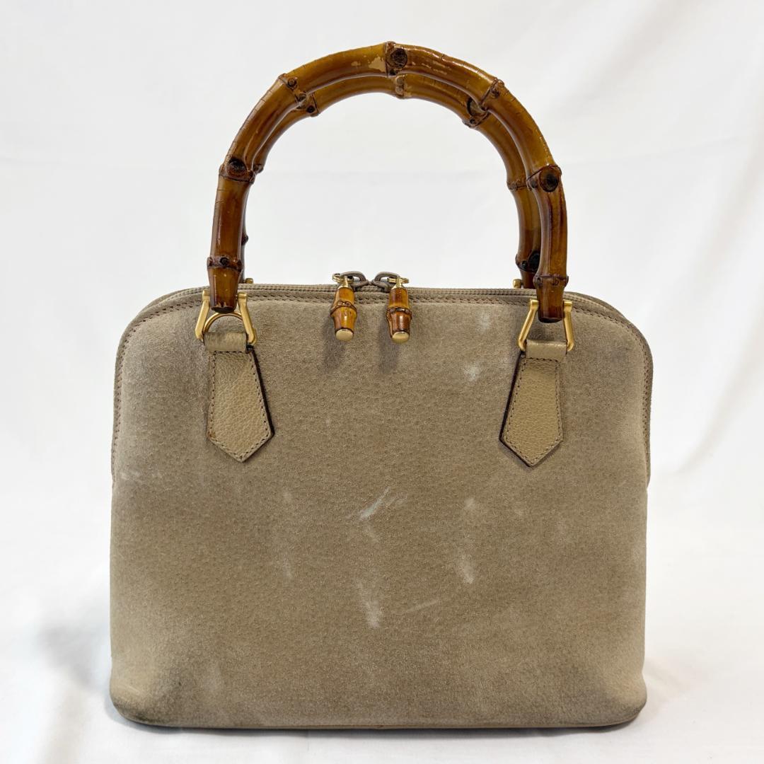 ■1円〜 ＜良品＞■GUCCI グッチ バンブー トートバッグ 2WAY スウェード ベージュ ハンドバッグ 普段使い 000 2865 0290 管:2605337