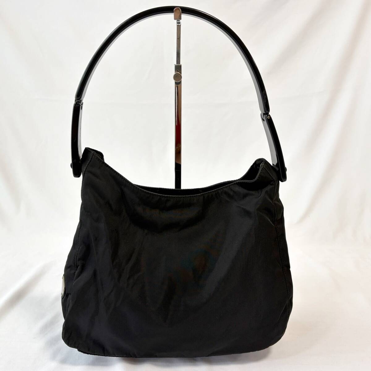 ■1円〜 ＜良品!!＞■プラダ PRADA ナイロン ショルダーバッグ ワンショルダー ブラック 黒 三角ロゴ イタリア製 管:2605298