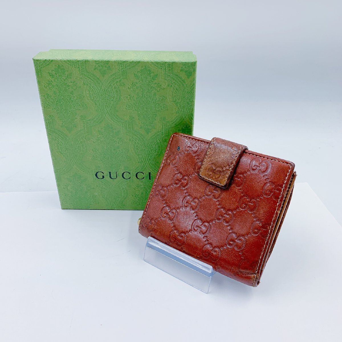 5B026 GUCCI グッチ ミニ財布 ウォレット GG 縦10×横12×幅2 (全て約cm) 素人採寸