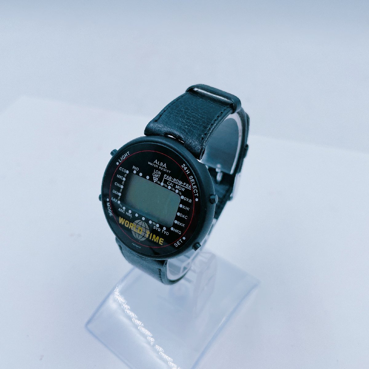 5H014 SEIKO セイコー ALBA アルバ WORLD TIME デジタルウォッチ W308-4010 腕時計 時計 服飾小物 ファッション ブラック
