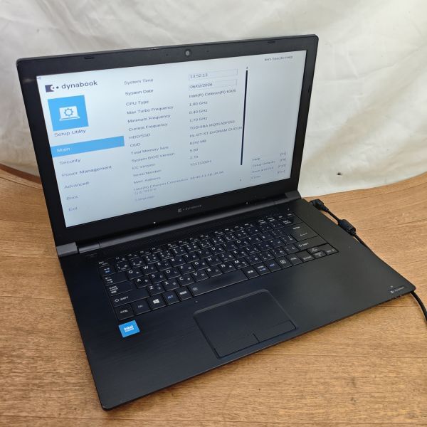ノートパソコン 東芝 Dynabook B65/HS Celeron 6305 1.8GHz 　BIOS確認済みジャンク２