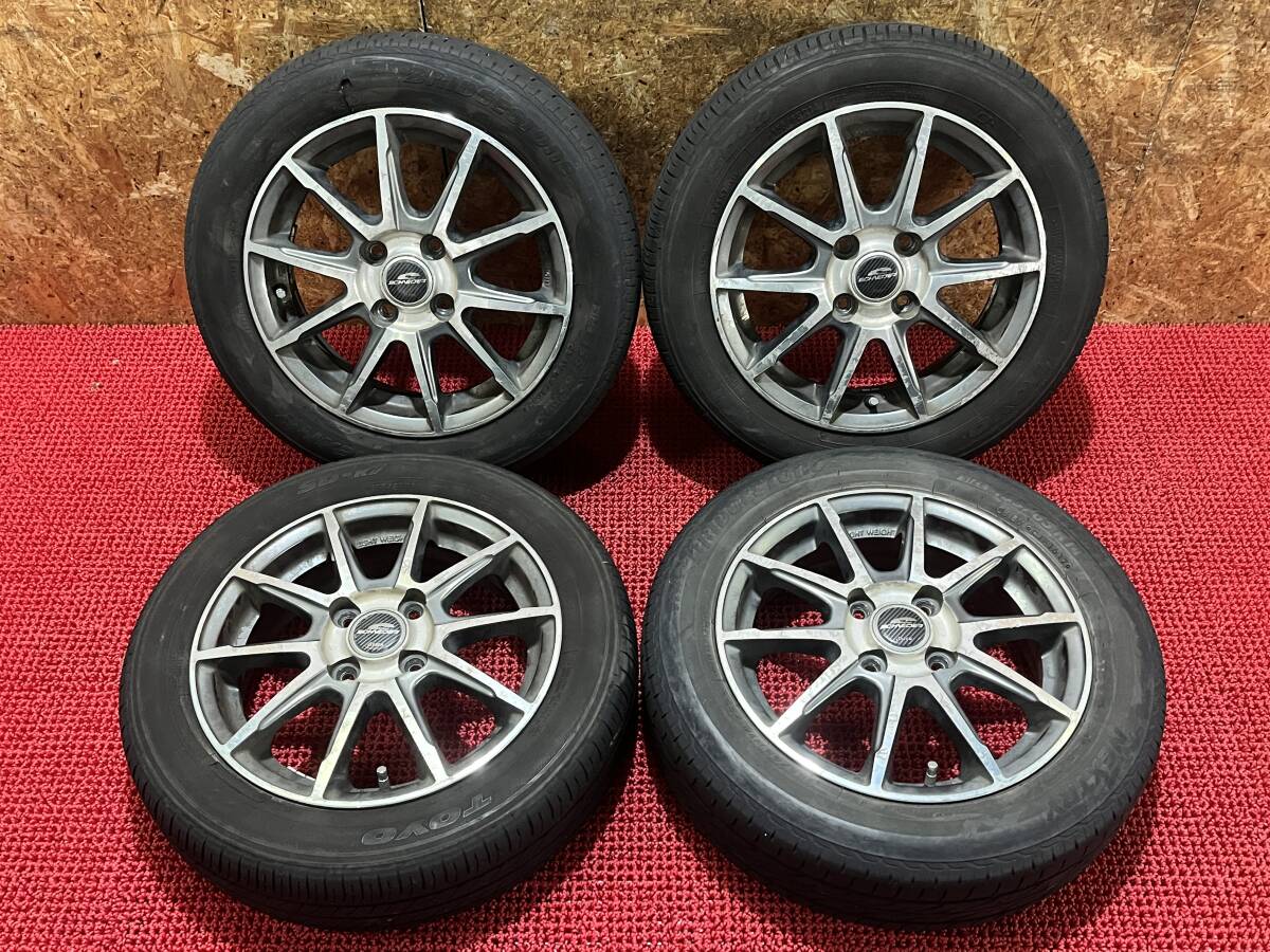 シュナイダー 14×4.5J ＋43 4穴 PCD100 BRIDGESTONE NEXTRY TOYO SD-K7 155/65/R14 2本ずつ 売切!!