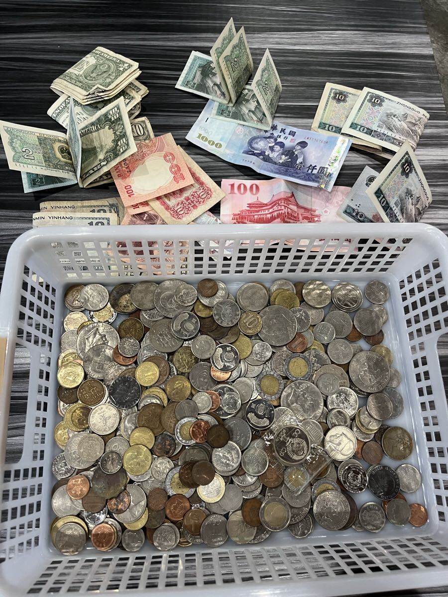 【総重量約2.1kg】外貨 古銭 まとめ コレクション アンティーク 外貨硬貨 中国 韓国 アジア 外国銭