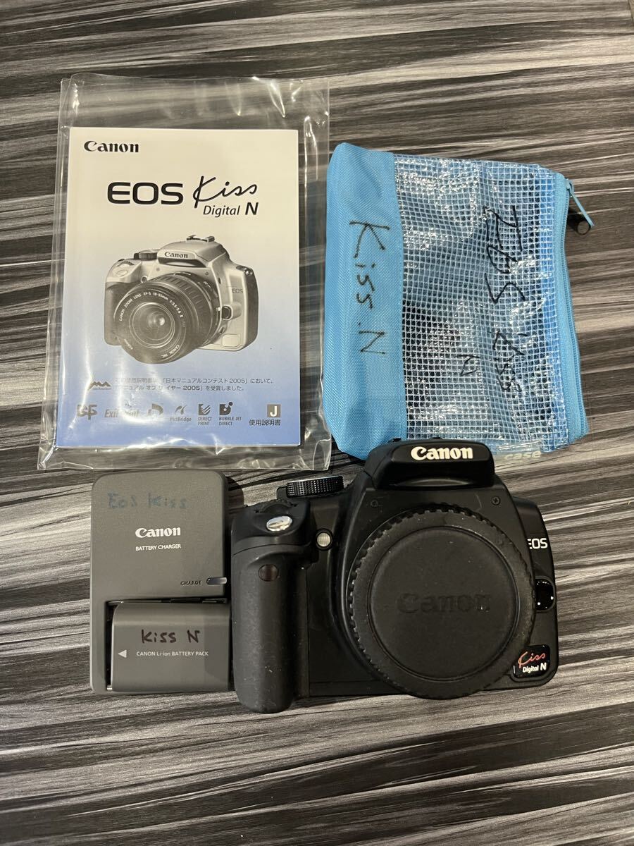 【通電動作確認済み】Canon キヤノン EOS Kiss Digital N デジタルカメラ 一眼レフ DS126071充電器付き デジタル一眼レフカメラ