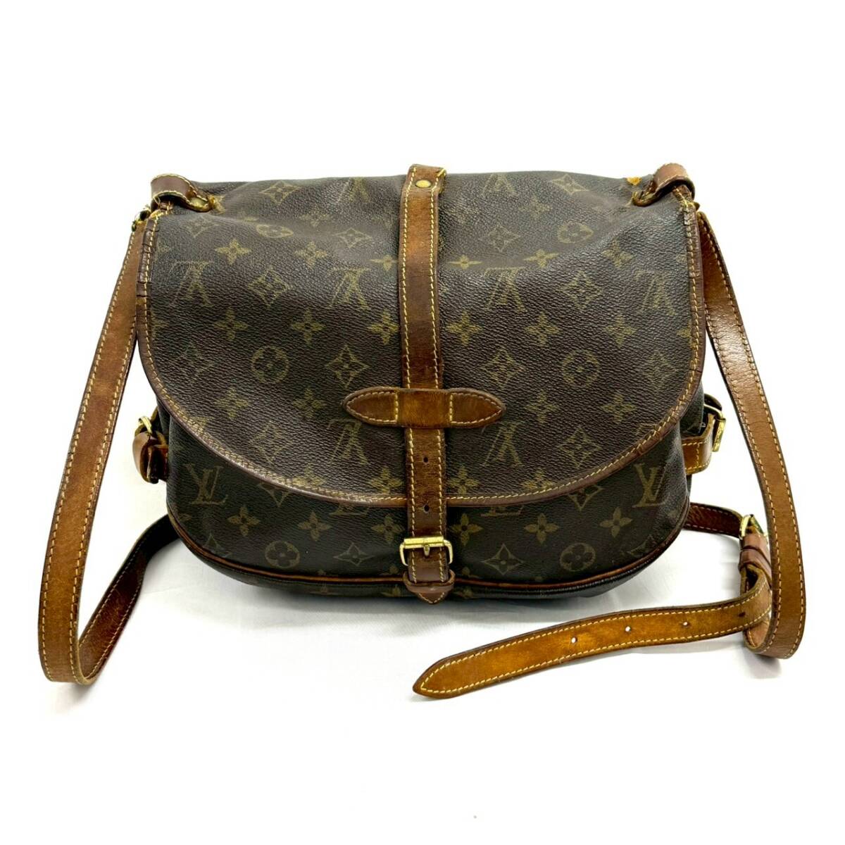 1円スタート！LOUIS VUITTON ルイヴィトン ソミュール M42256 AR0993 レディース ショルダーバッグ モノグラム