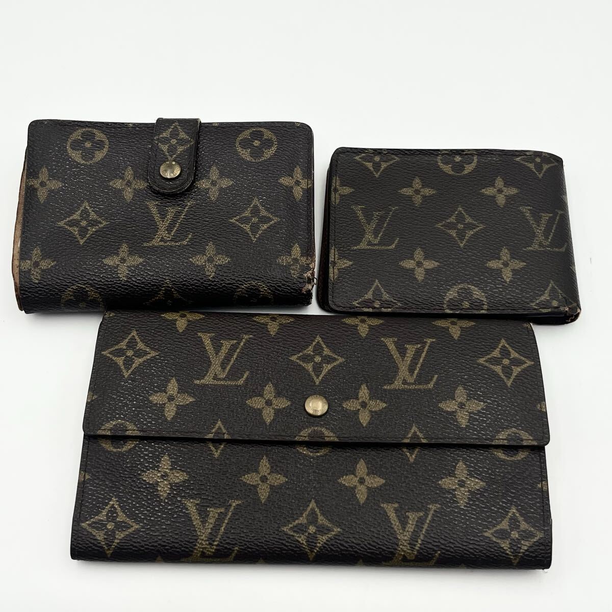 まとめ ルイヴィトン LOUIS VITTON モノグラム 長財布 折財布 折り財布 がま口 タイニーウォレット レザー ブランド セット wallet 等