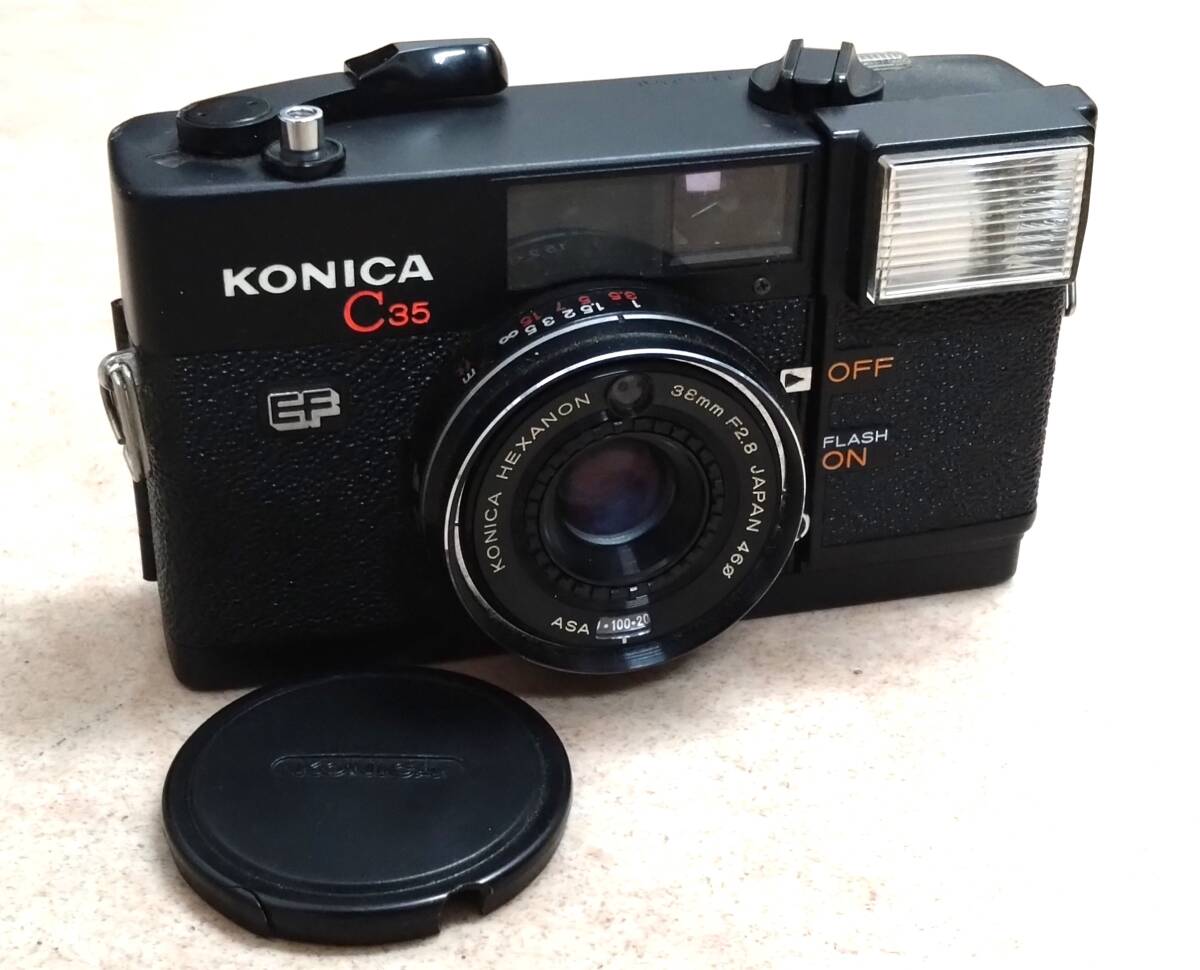 ◇ KONICA コニカ C35 EF HEXANON 38mm F2.8 コンパクト フィルムカメラ ジャンク ◇
