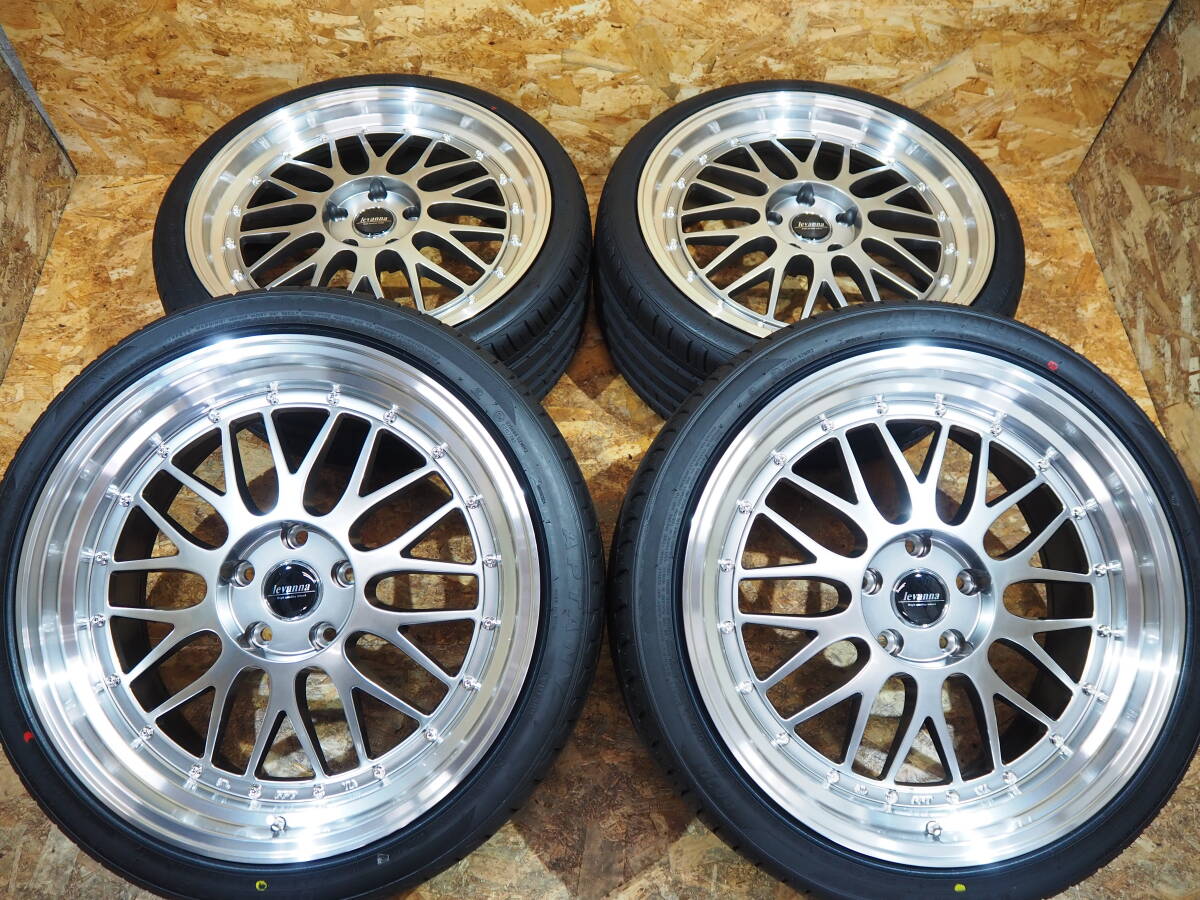 ☆即納☆高級 深リム メッシュ シルバー levannaV10-EX FFT 19inc8.5J+42 9.5J+40 5H114.3 新品 235/35R19 255/35R19 SET クラウン マークX