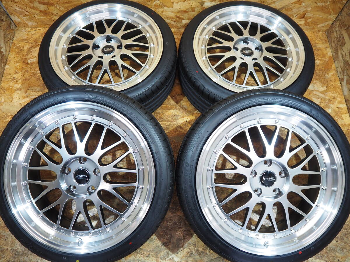 ☆即納☆高級 メッシュ 深リム シルバー levannaV10-EX FFT19inc 8.5J+42 5H114.3 新品 タイヤ 225/40R19 SET プリウスα メビウス マークX