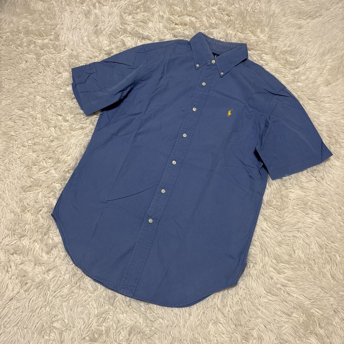 RALPH LAUREN ラルフローレン 半袖シャツ ボタンダウン 半袖 定番　S 黄色ポニー　ワンポイント　クラシックフィット