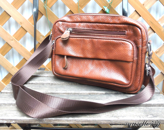 全牛革！◇バッファローレザーショルダーバッグ ブラウン◇夏最新！使い勝手抜群！限定 bag 本革 1円スタート ボディ サコッシュ 952i