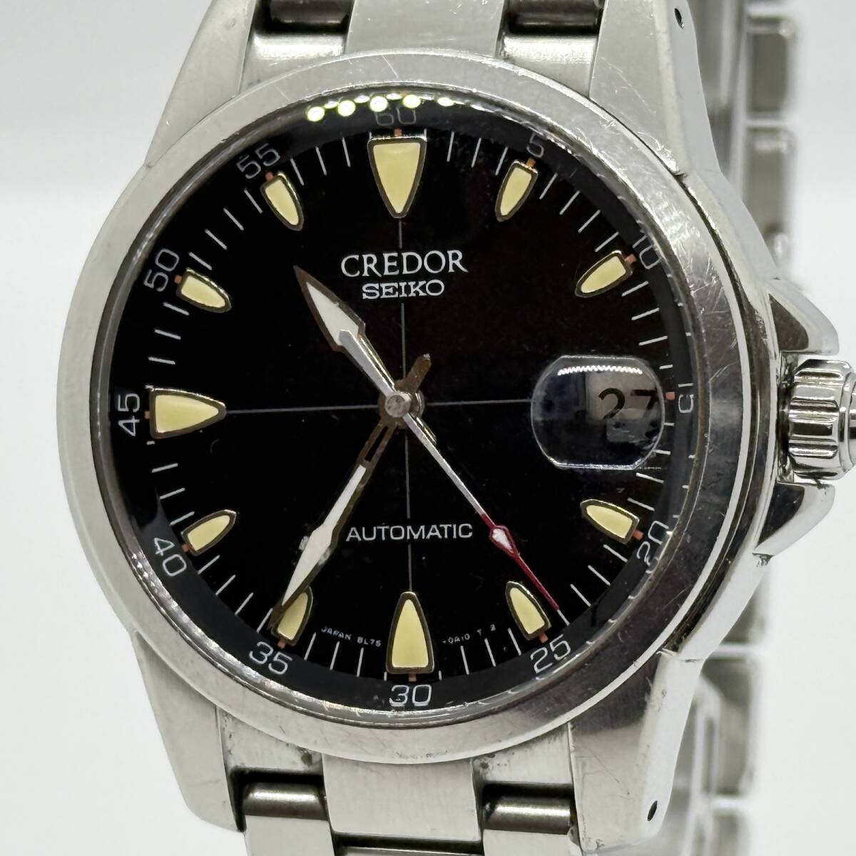 SEIKO セイコー フェニックス クレドール 8L75-0A10 ブラック AT メンズ 訳あり 腕時計 稼働品