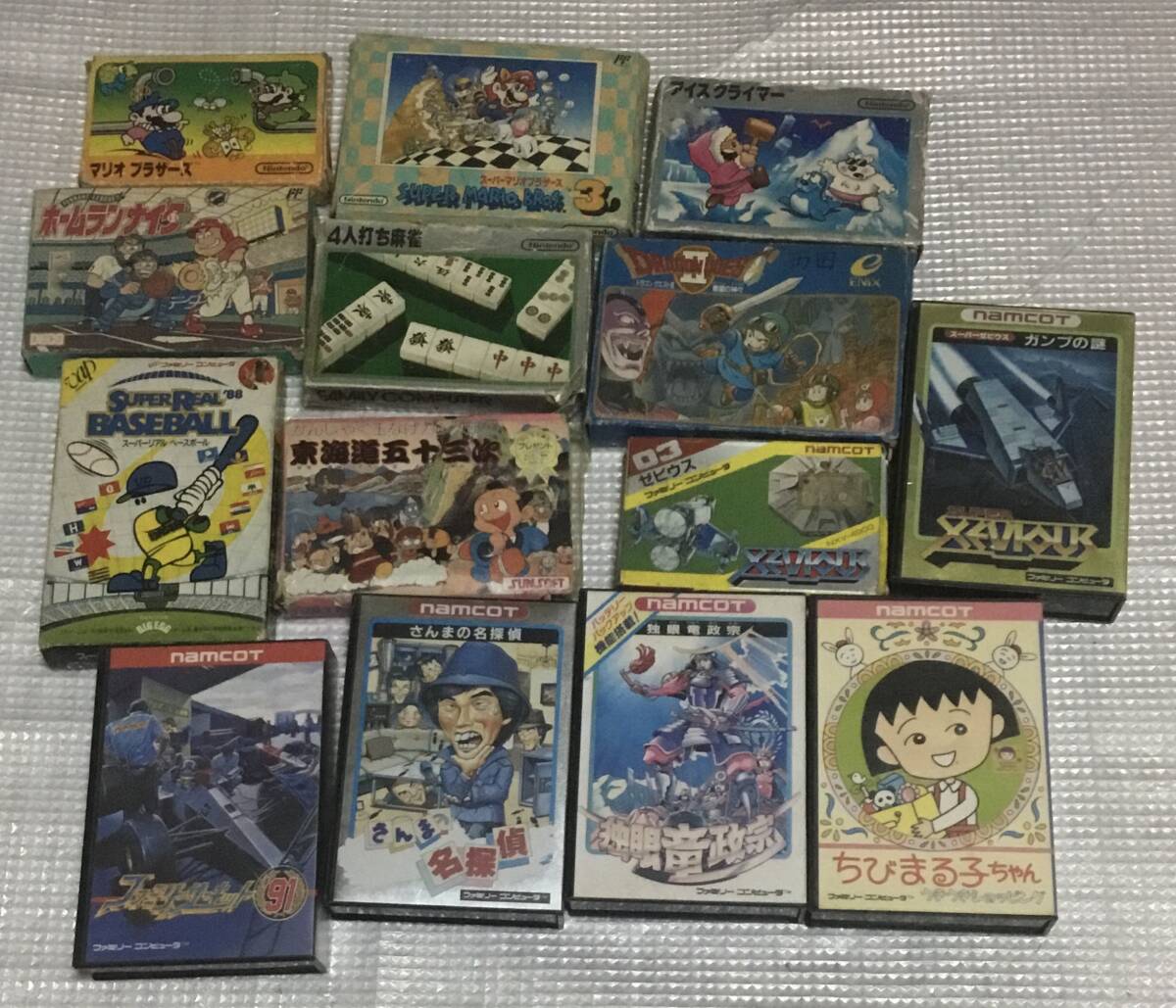 k0604:ファミコン用ソフト　24本　箱付き(一部取扱説明書など付き)　※ジャンク