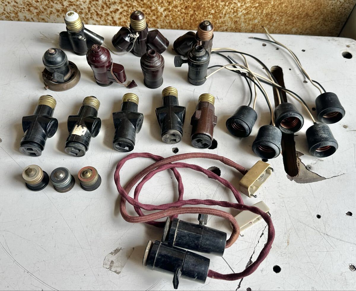 (M) 電装セット 電球ソケット 昭和レトロ 松下電器 三菱 National 東芝など まとめて22点 ジャンク品扱い