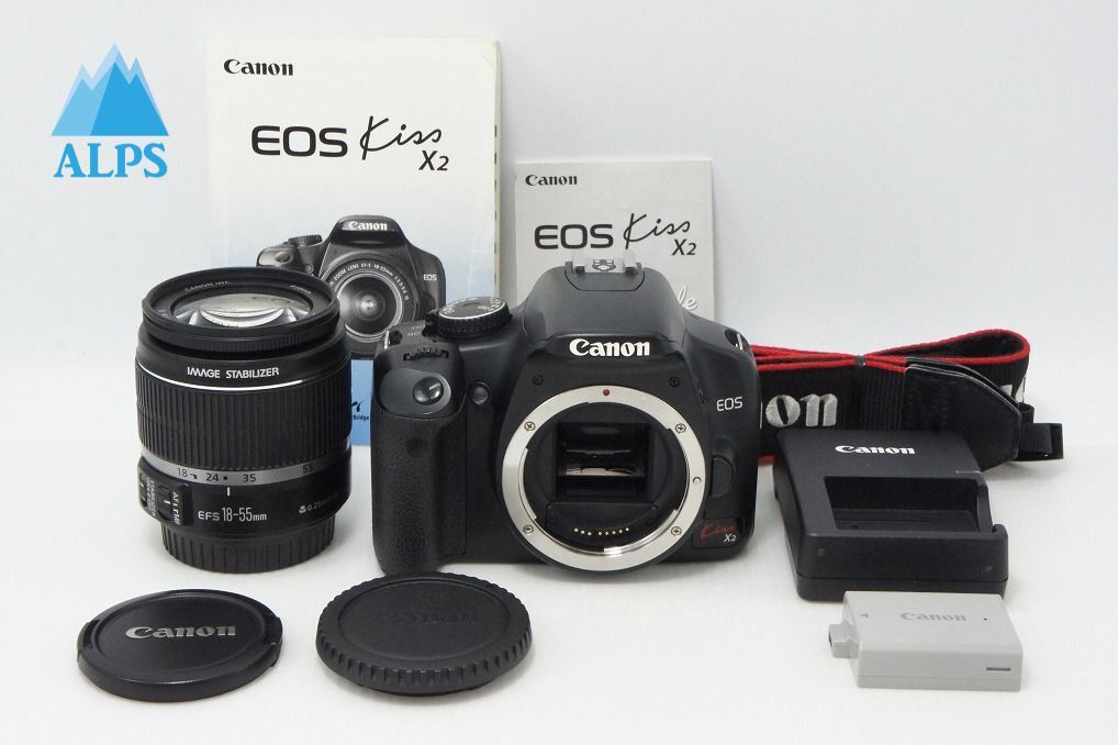 Canon キヤノン EOS Kiss X2 レンズキット (EF-S 18-55mm F3.5-5.6 IS) デジタル一眼レフカメラ 260527bz【アルプスカメラ】
