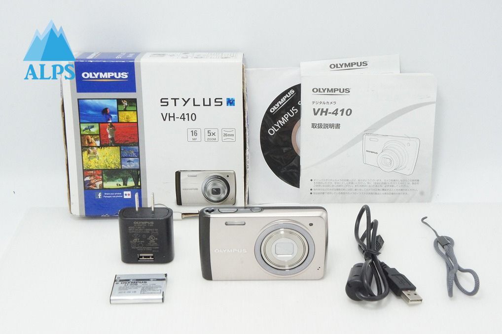 良品 OLYMPUS オリンパス STYLUS VH-410 コンパクトデジタルカメラ シルバー 元箱付 260512g【アルプスカメラ】