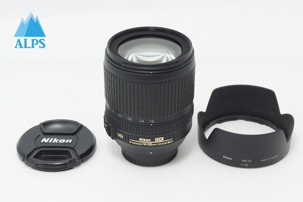 美品 Nikon ニコン AF-S DX NIKKOR 18-105mm F3.5-5.6G ED VR APS-C ズームレンズ フード付 260529a【アルプスカメラ】