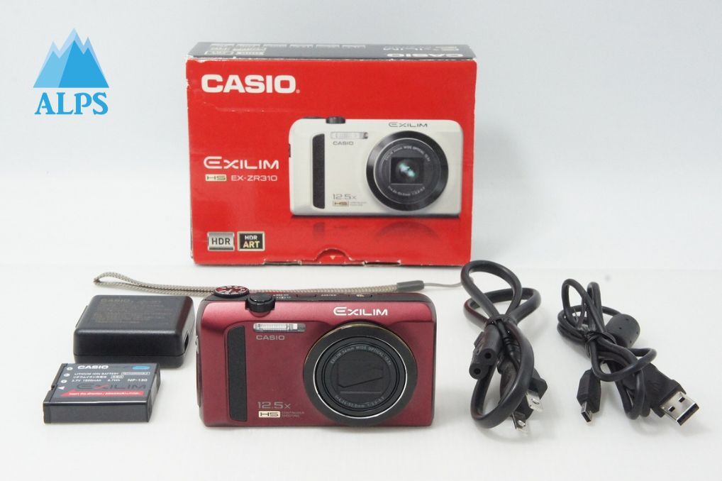 美品 CASIO カシオ EXILIM EX-ZR310 コンパクトデジタルカメラ レッド 元箱付 260525a【アルプスカメラ】