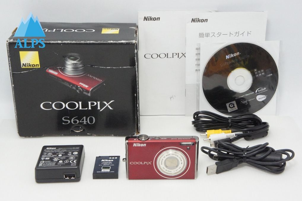 良品 Nikon ニコン COOLPIX S640 コンパクトデジタルカメラ プライムレッド 元箱付 260521i【アルプスカメラ】