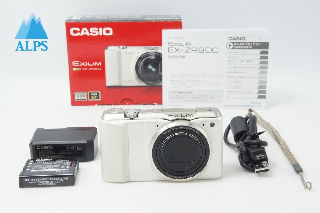 CASIO カシオ EXILIM EX-ZR800 コンパクトデジタルカメラ ホワイト 元箱付 260608f【アルプスカメラ】