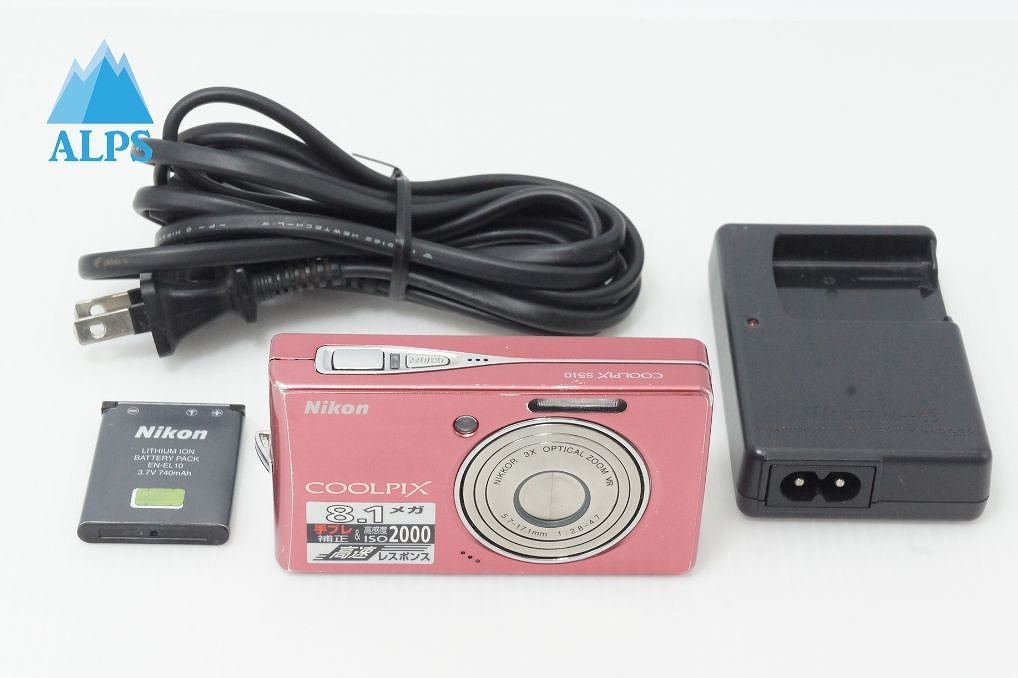 Nikon ニコン COOLPIX S510 コンパクトデジタルカメラ ラズベリーレッド 260603c【アルプスカメラ】