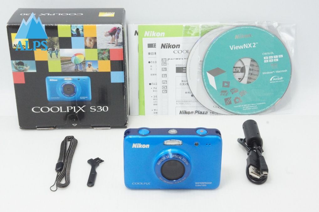 美品 Nikon ニコン COOLPIX S30 コンパクトデジタルカメラ ブルー 元箱付 260610a【アルプスカメラ】
