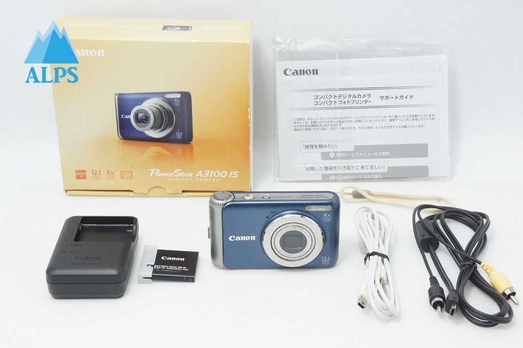 良品 Canon キヤノン PowerShot A3100 IS コンパクトデジタルカメラ ブルー 元箱付 260508z【アルプスカメラ】